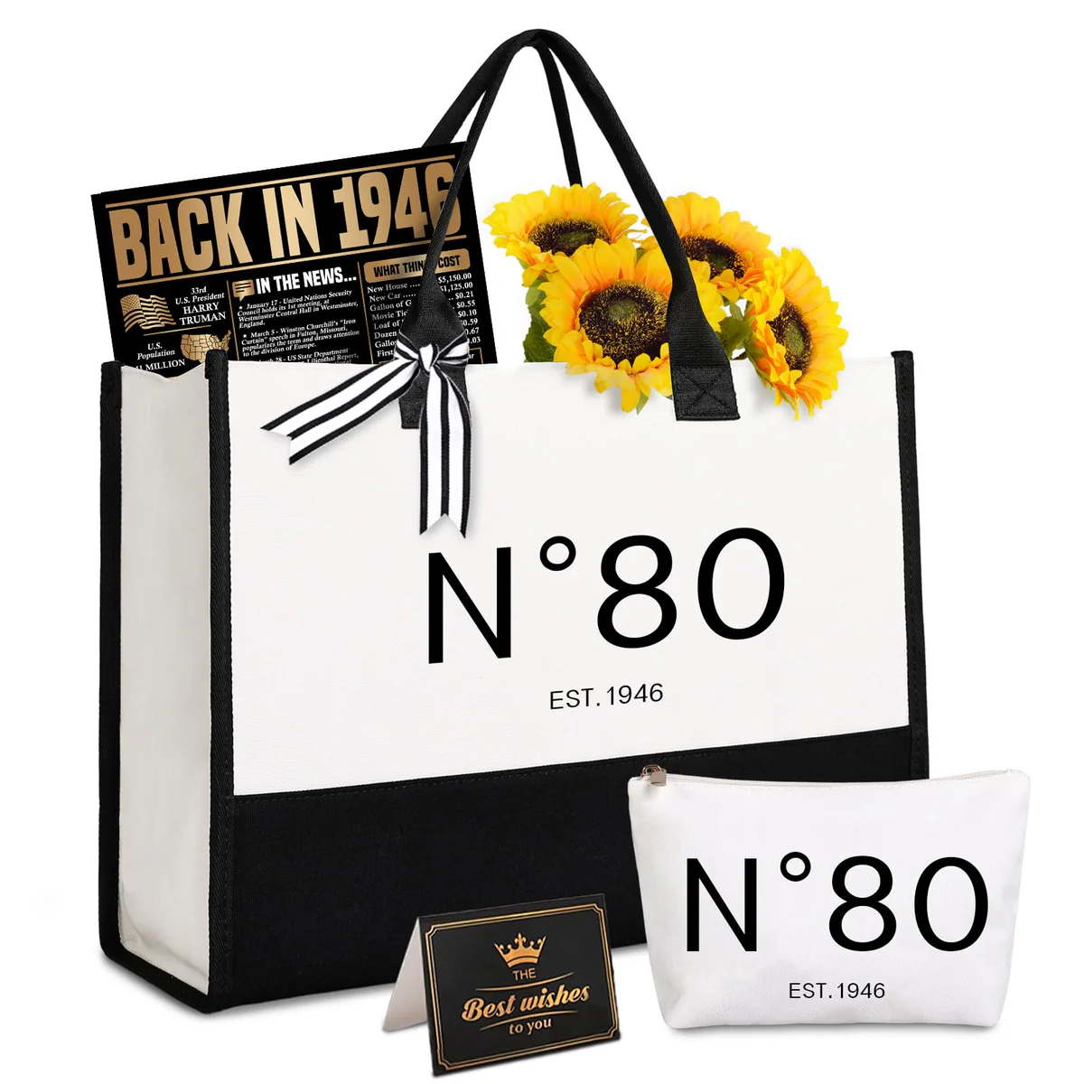 Lamyba N°80 Tote Bag 80th Birthday Gift Set Bag Est 1946
