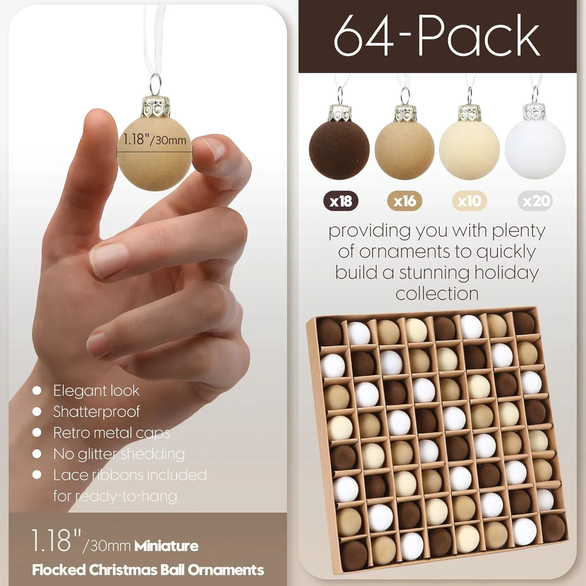 Sea Team Flocked Christmas Ball Ornaments