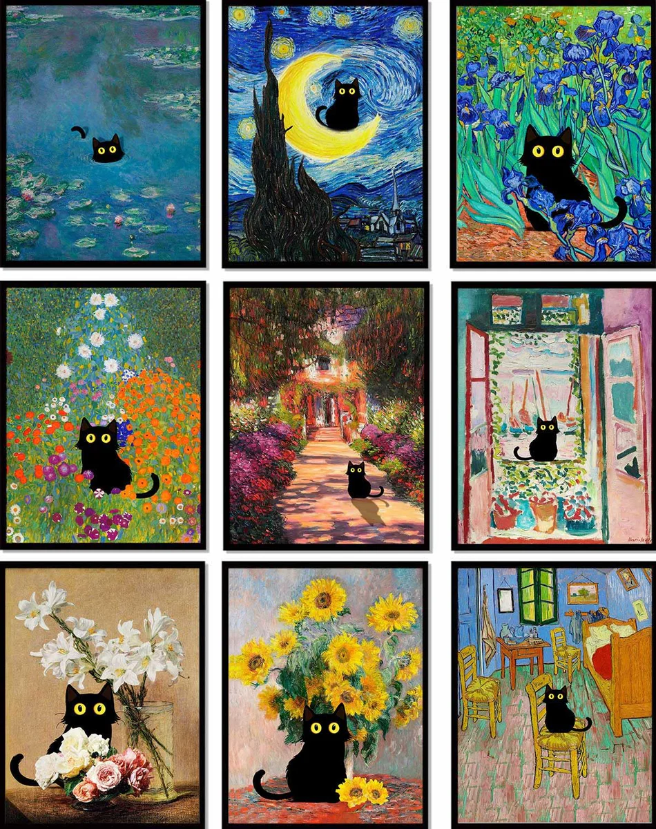 LOARTVE Black Cat Famous Paintings Art Prints