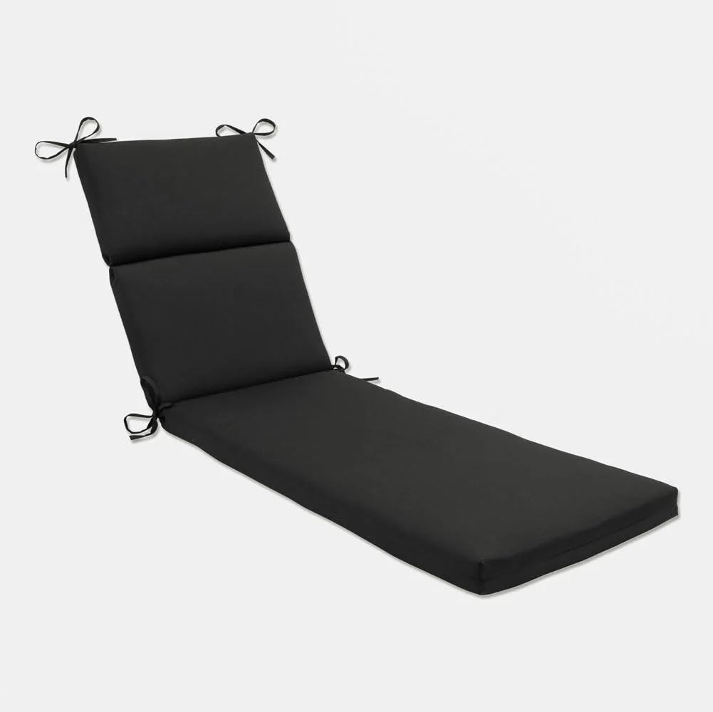 Pillow Perfect Black Fresco Patio Lounge Cushion
