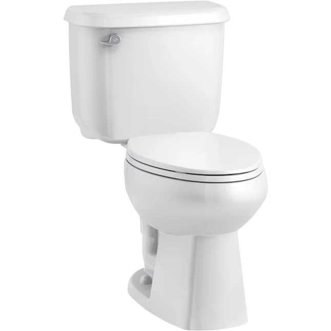 White Elongated Chair Height 2-piece WaterSense Toilet 