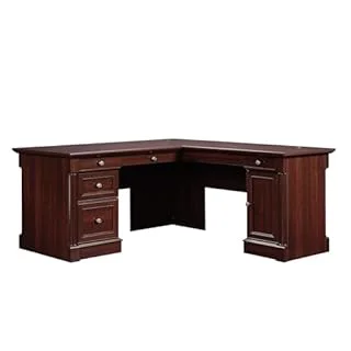 Sauder Palladia L-Shaped Desk, Cherry Finish