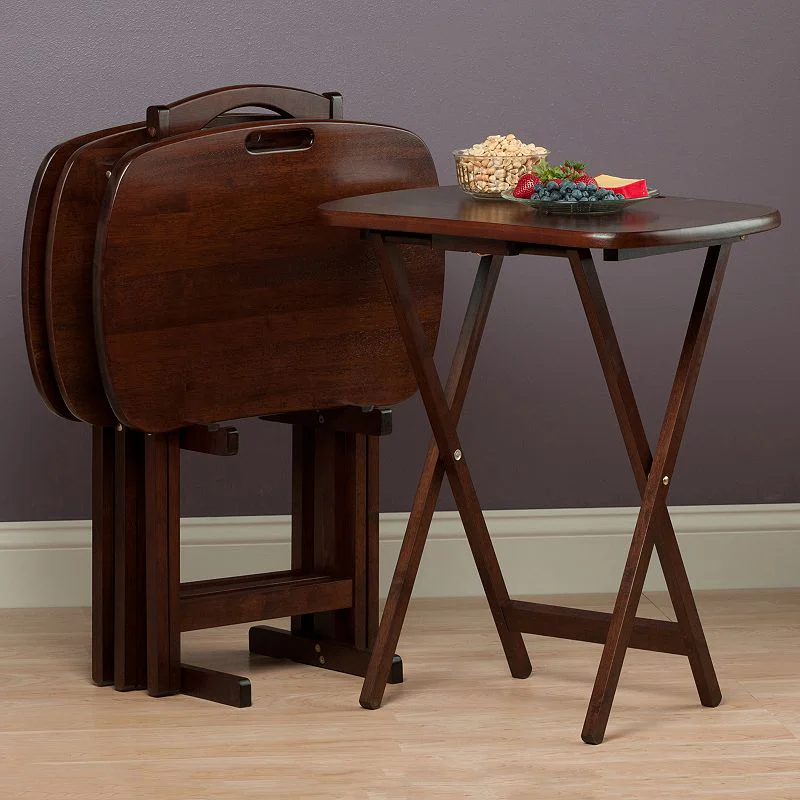 Winsome Wood Lucca 5-Piece Set TV Tables with Handle