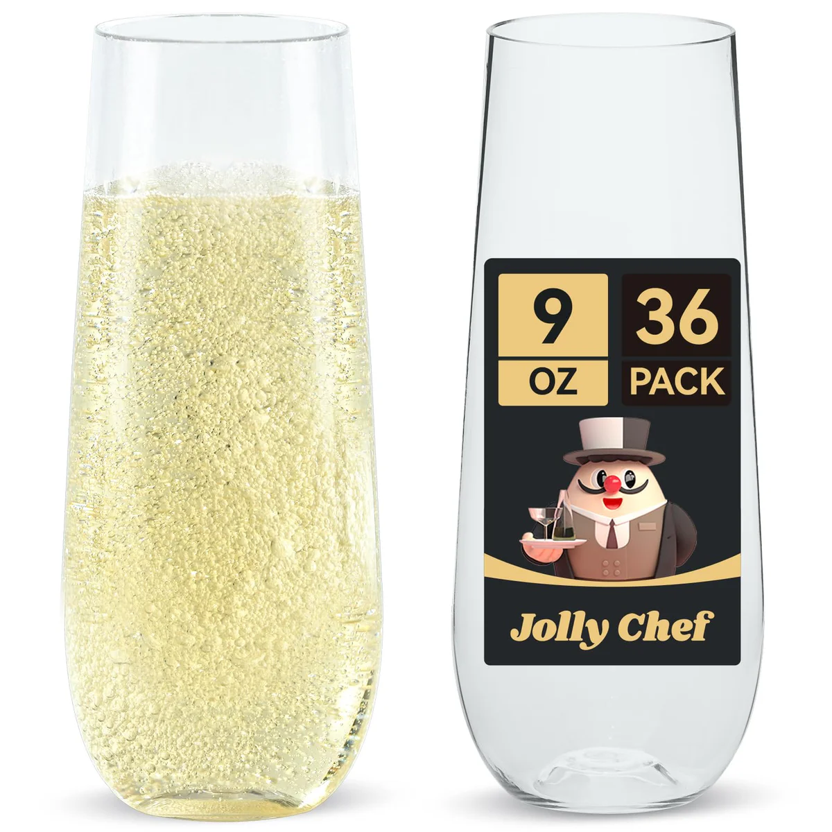 JOLLY CHEF Plastic Champagne Flutes