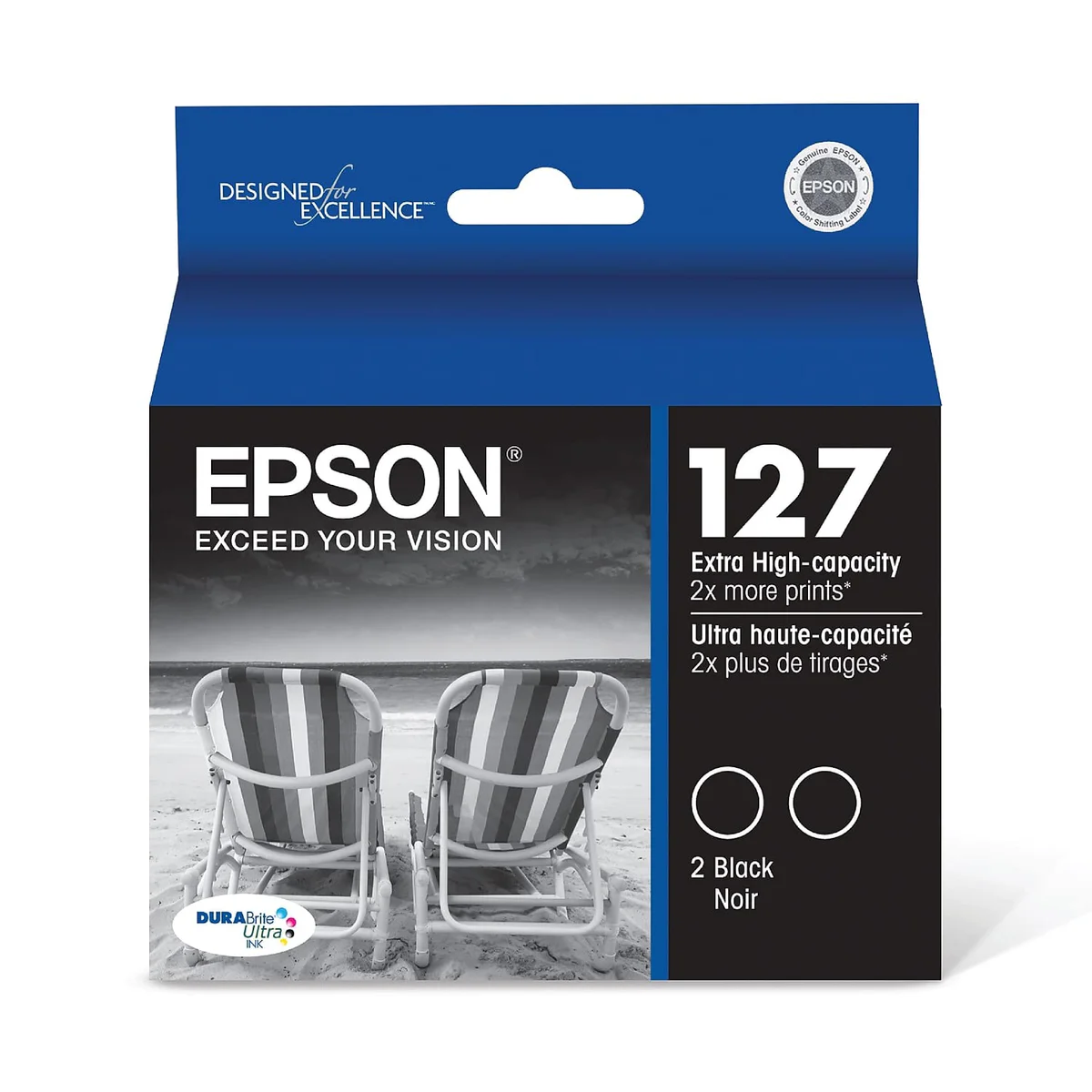 Epson T127120-D2 DURABrite Ultra Black Dual Pack Extra High Capacity Cartridge Ink,Black Multipack