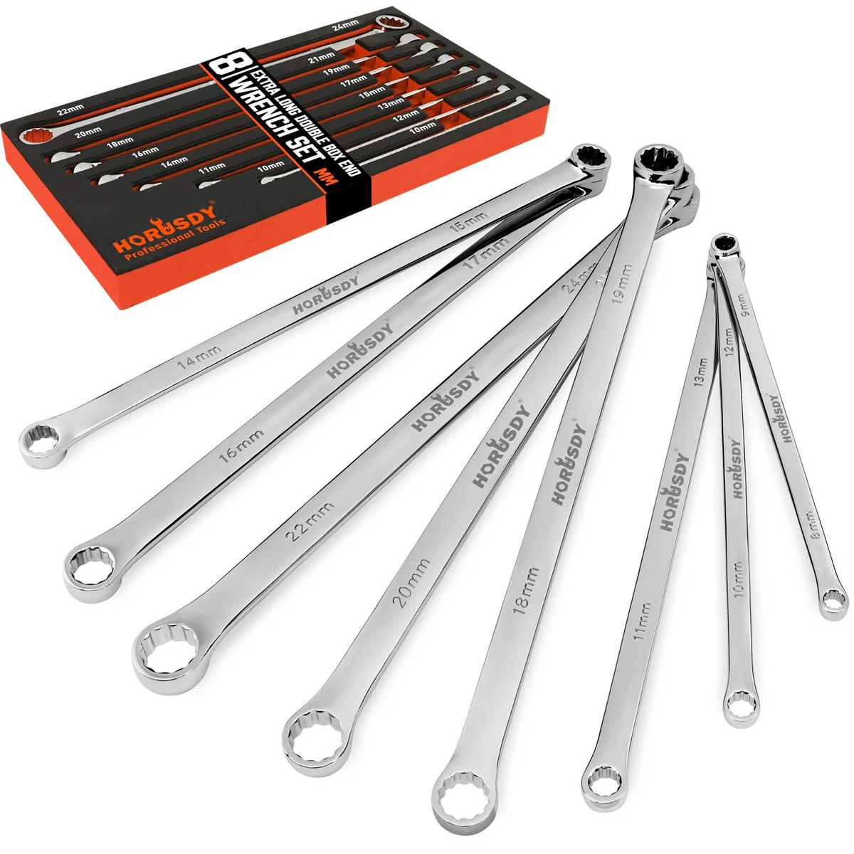 HORUSDY Extra Long Double Box-End Wrench Set