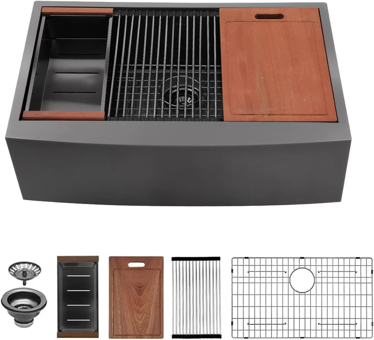 Sarlai Black Farmhouse Sink 