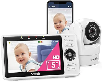 Upgraded-VTech VM901 WiFi Baby Monitor, 5-inch 720p Display, 1080p Camera, True-Color DayVision, HD 