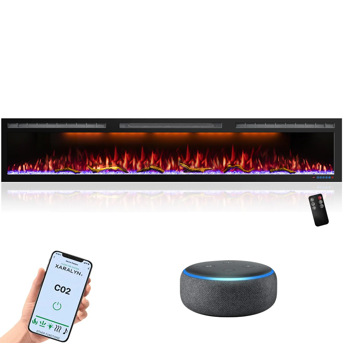 Mystflame WiFi-Enabled Electric Fireplace