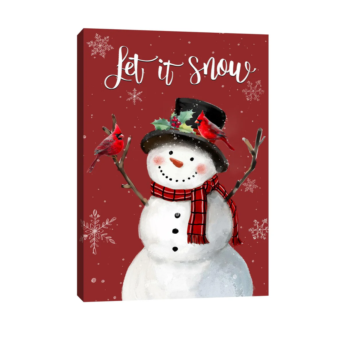 YPY Snowman Let It Snow Canvas Wall Art 