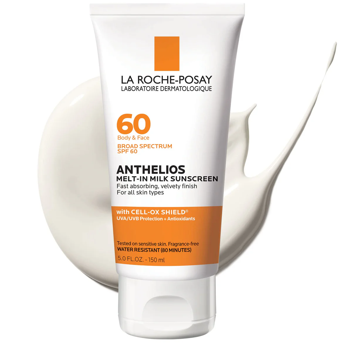 La Roche-Posay Anthelios Melt-In Sunscreen Milk Body & Face Sunscreen Lotion Broad Spectrum SPF 60, 