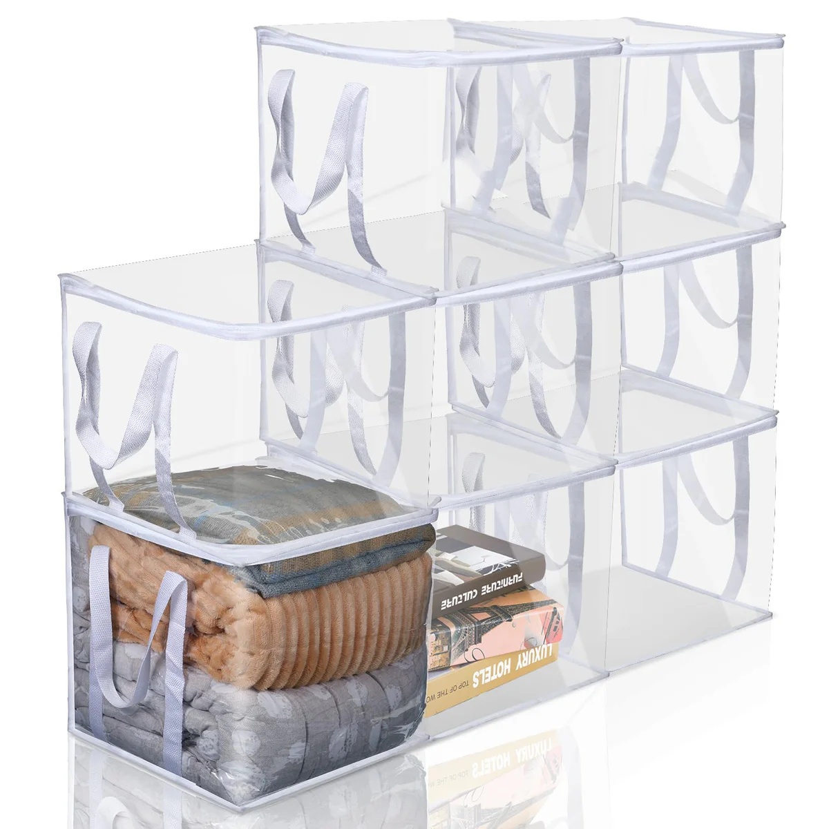 Windyun Clear Zippered Storage Cubes