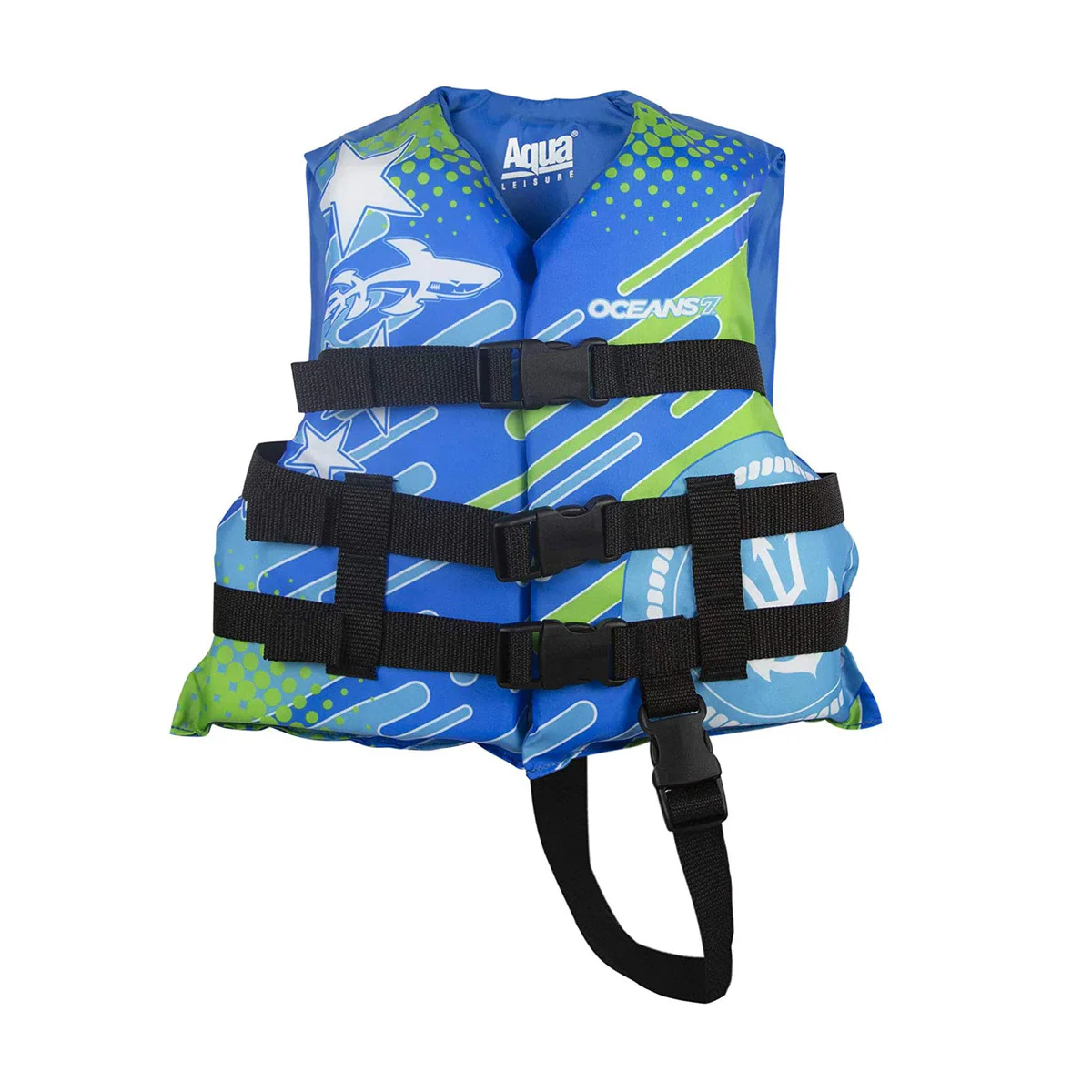 New & Improved Oceans7 US Coast Guard Approved, Child Life Jacket, Flex-Form Chest, Open-Sided Desig