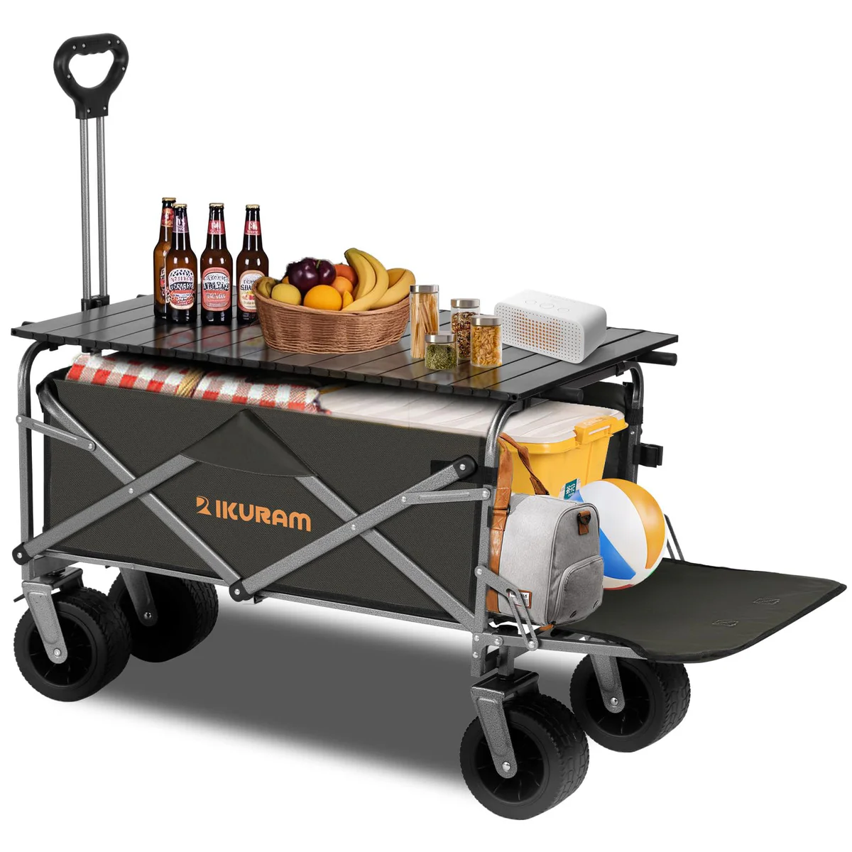 IKURAM R Folding Wagon Cart with Table