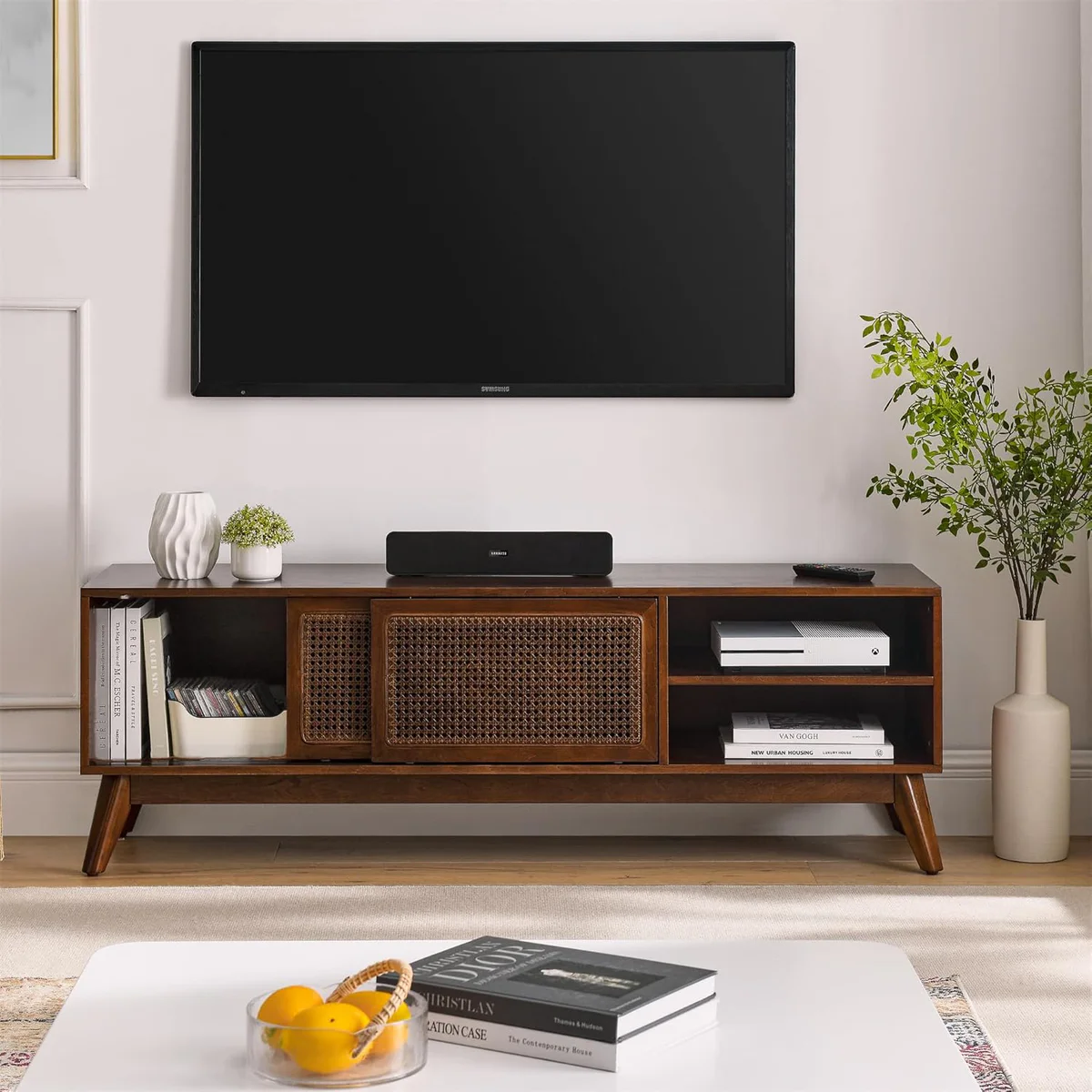 Tzou Modern Rattan TV Stand