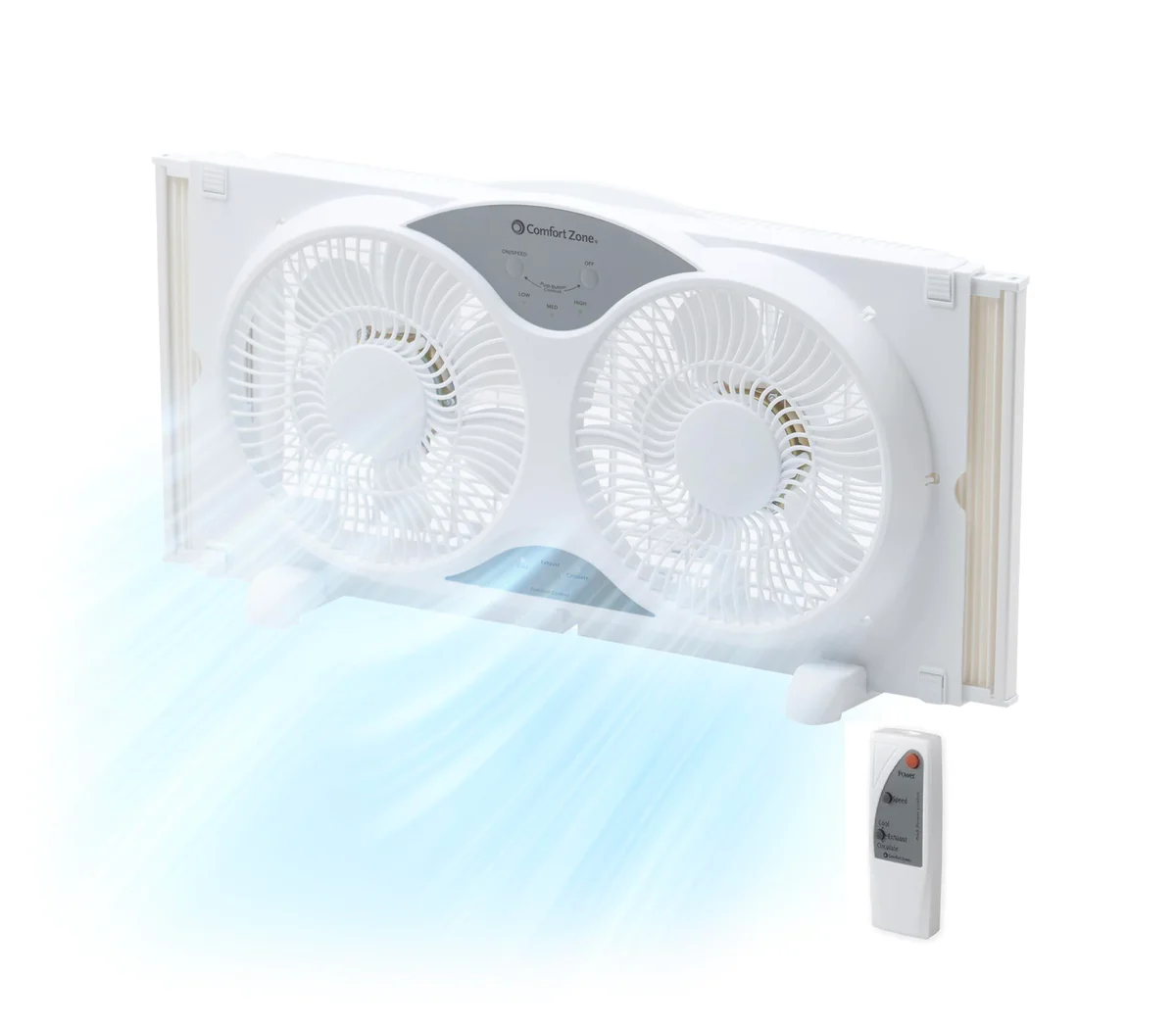 Comfort Zone 3-Function Expandable ReversibleTwin Window Fan