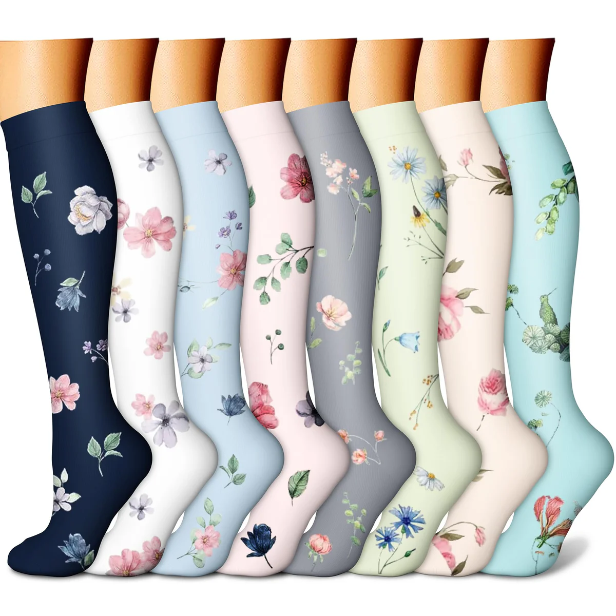 CHARMKING Floral Compression Socks