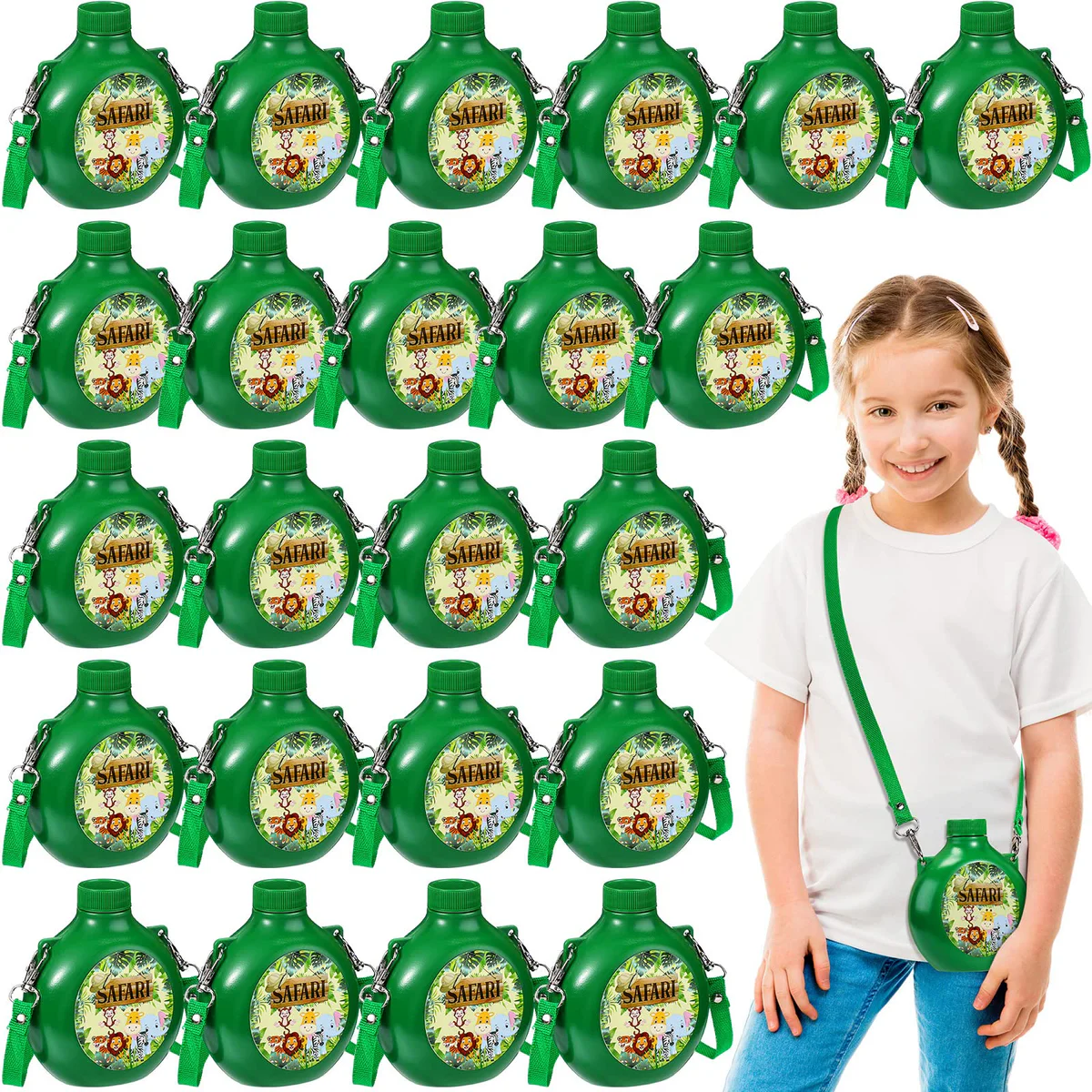 Eaasty 24 Set Jungle Safari Canteens with Straps