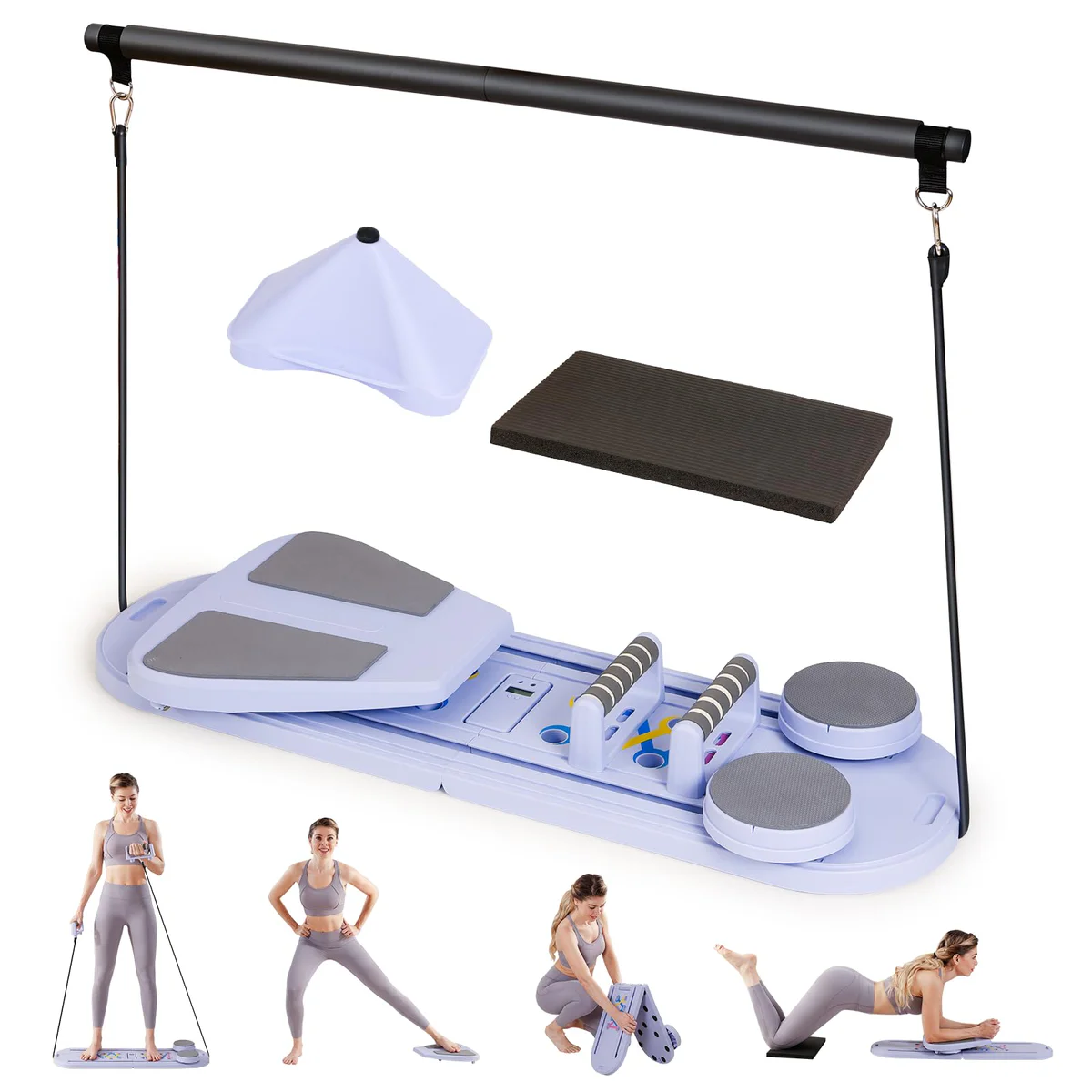 OutdoorMaster Pilates Reformer Set, White