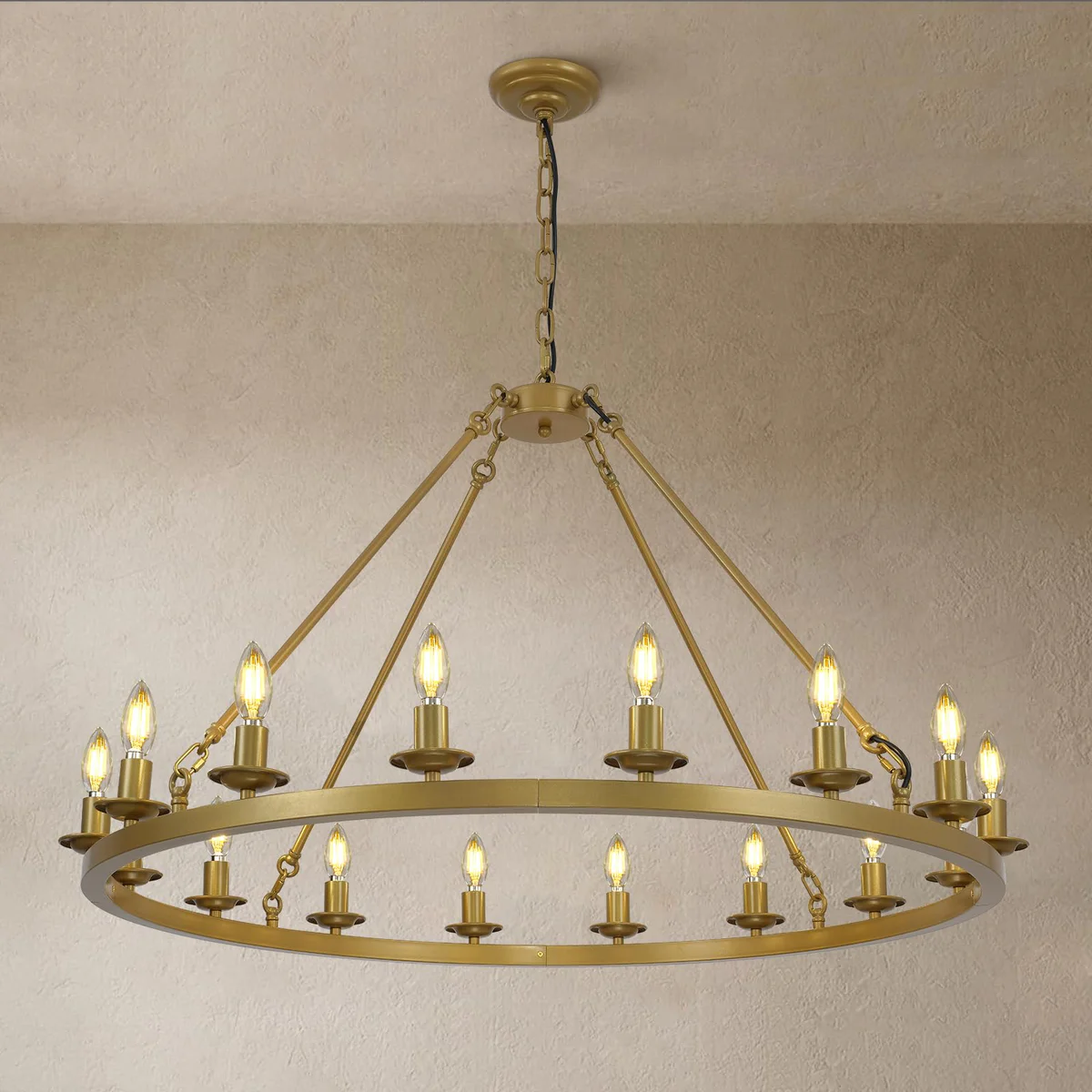 RWOGNLO Wagon Wheel Chandelier