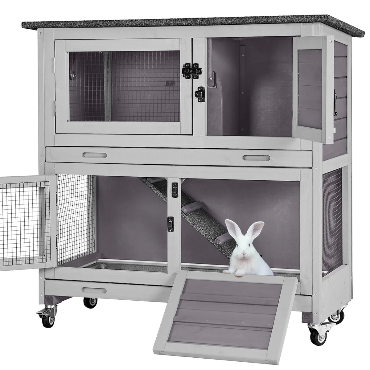 Aivituvin Rabbit Hutch with Wheels