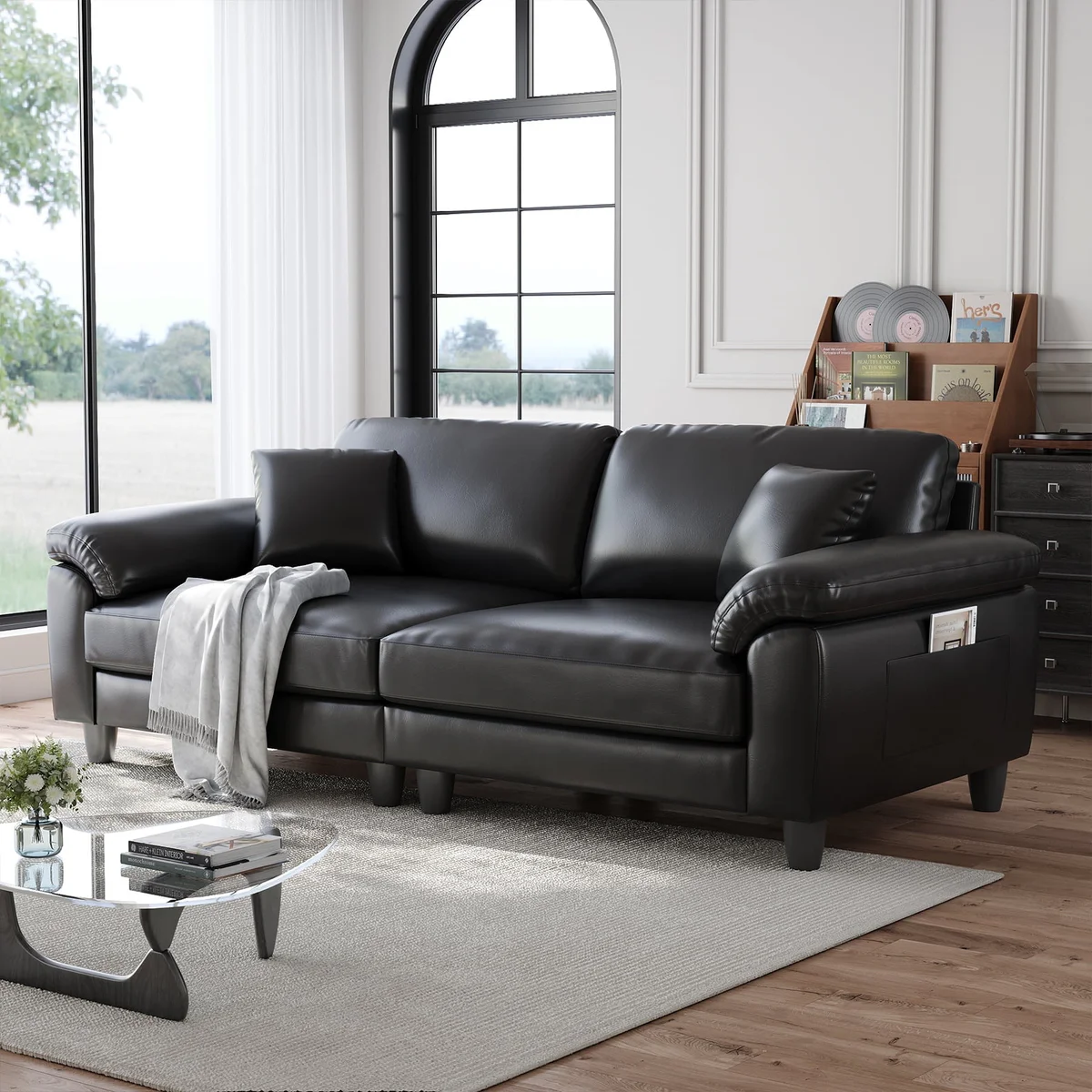 HOMSHADE Faux Leather Sofa