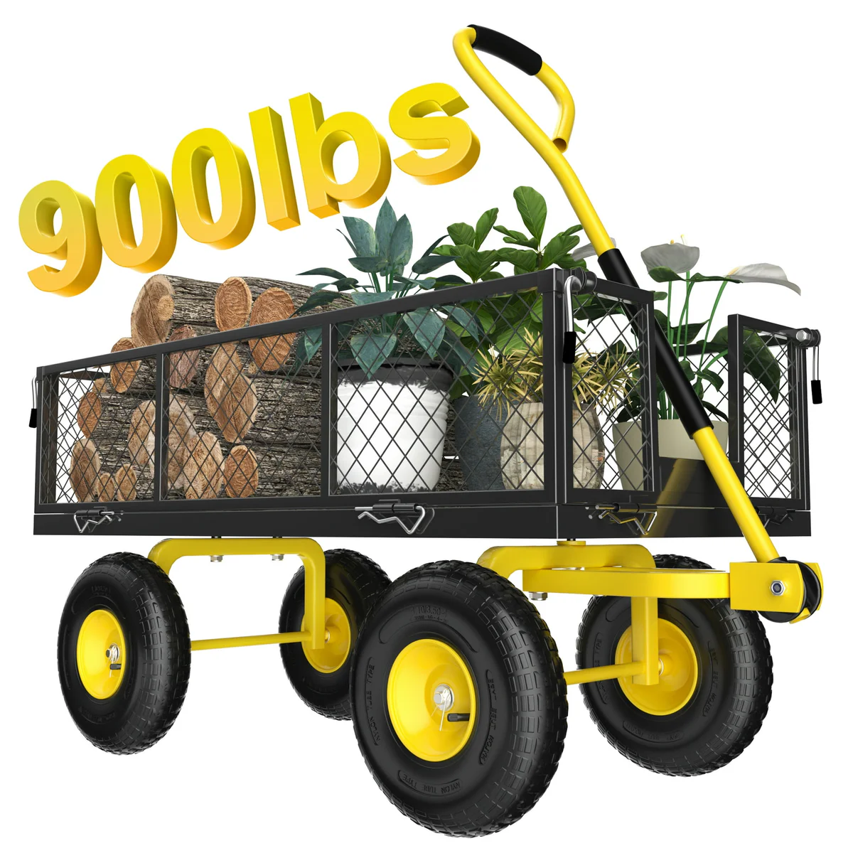FIRSTNESS Heavy Duty Garden Cart Wagon 
