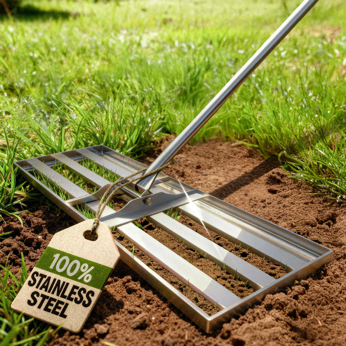 Oris Garden Stainless Steel Lawn Leveling Rake