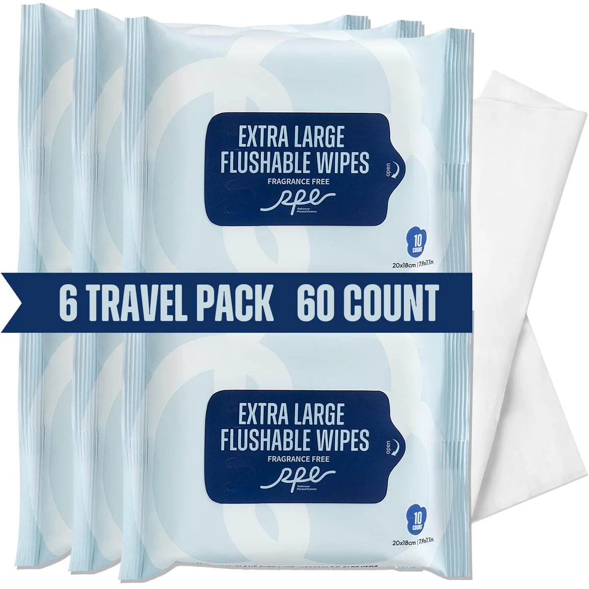 RPE Life Flushable Wet Wipes - Case of 600 Wipes