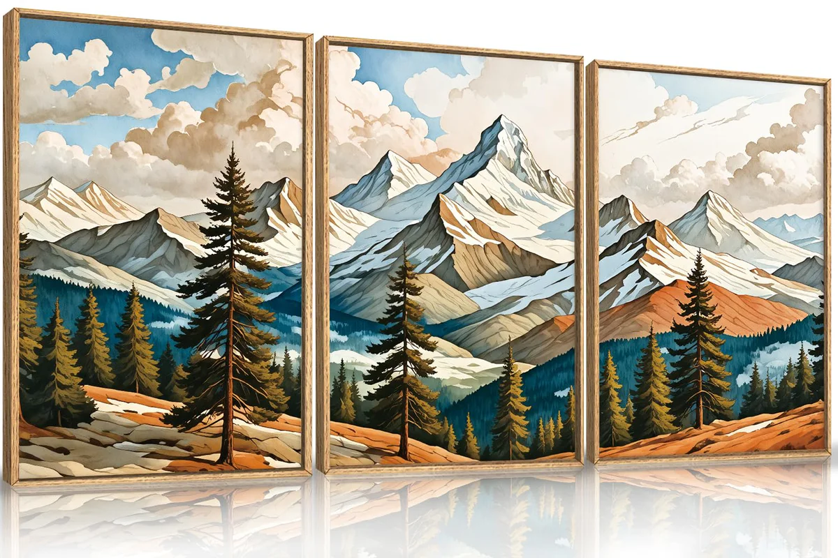 Aryroi Mountain Landscape Wall Art - 3 Pieces