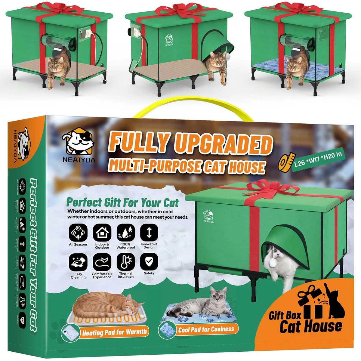 NEAIYDA Outdoor Insulated Multi-Purpose Cat House