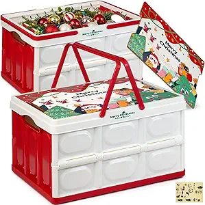 MBJRFU Christmas Storage Boxes, 2 Pack