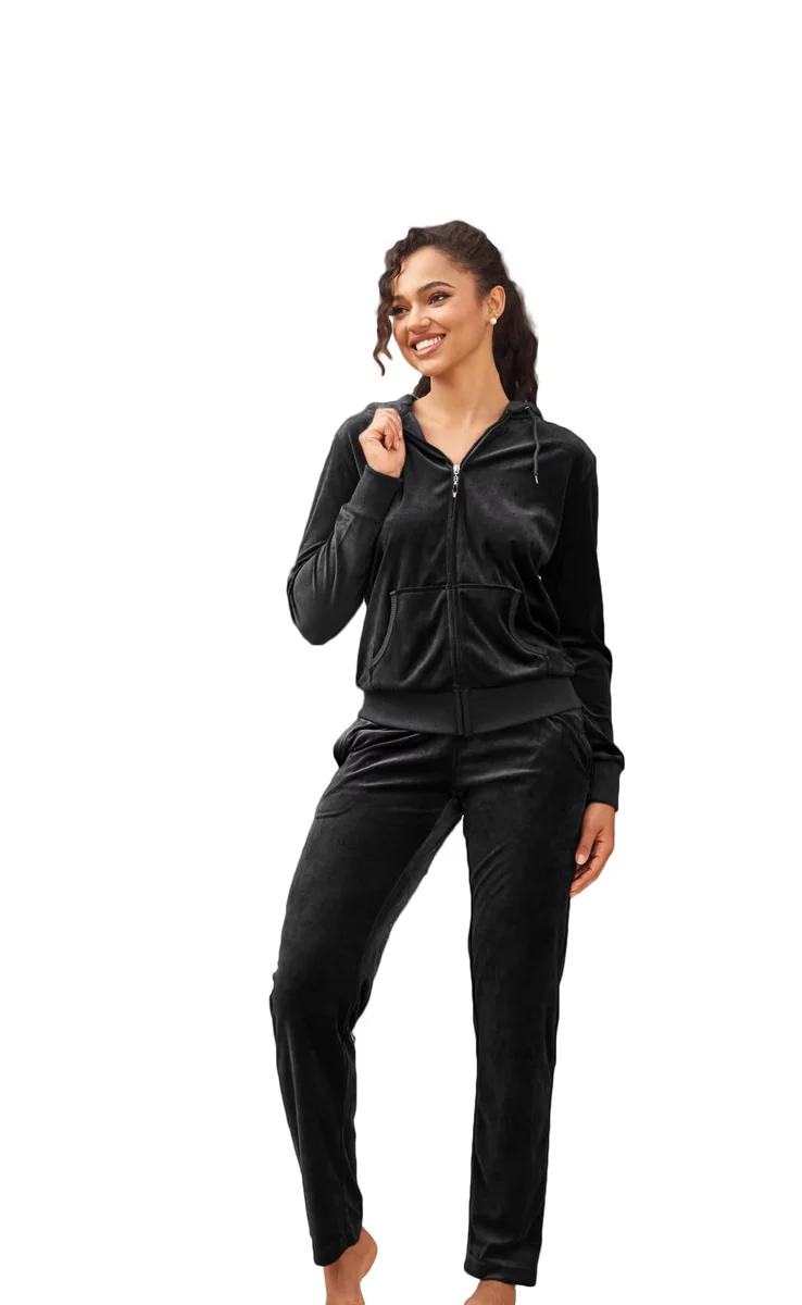 LeeHanTon Women's Velour Tracksuit Set