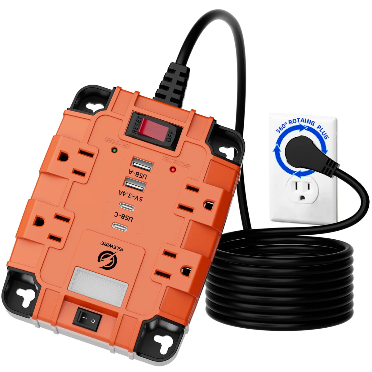 islewire Magnetic Power Strip with Surge Protector