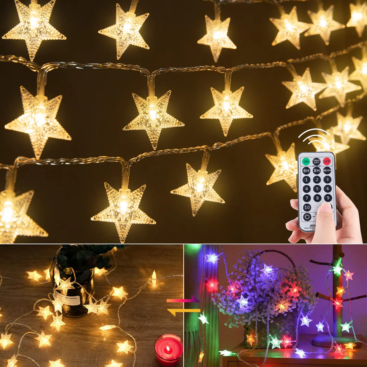 Minetom Star String Lights