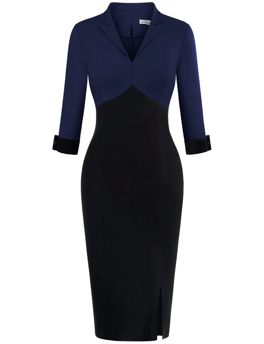 MUXXN Women's Colorblock Bodycon Pencil Dress
