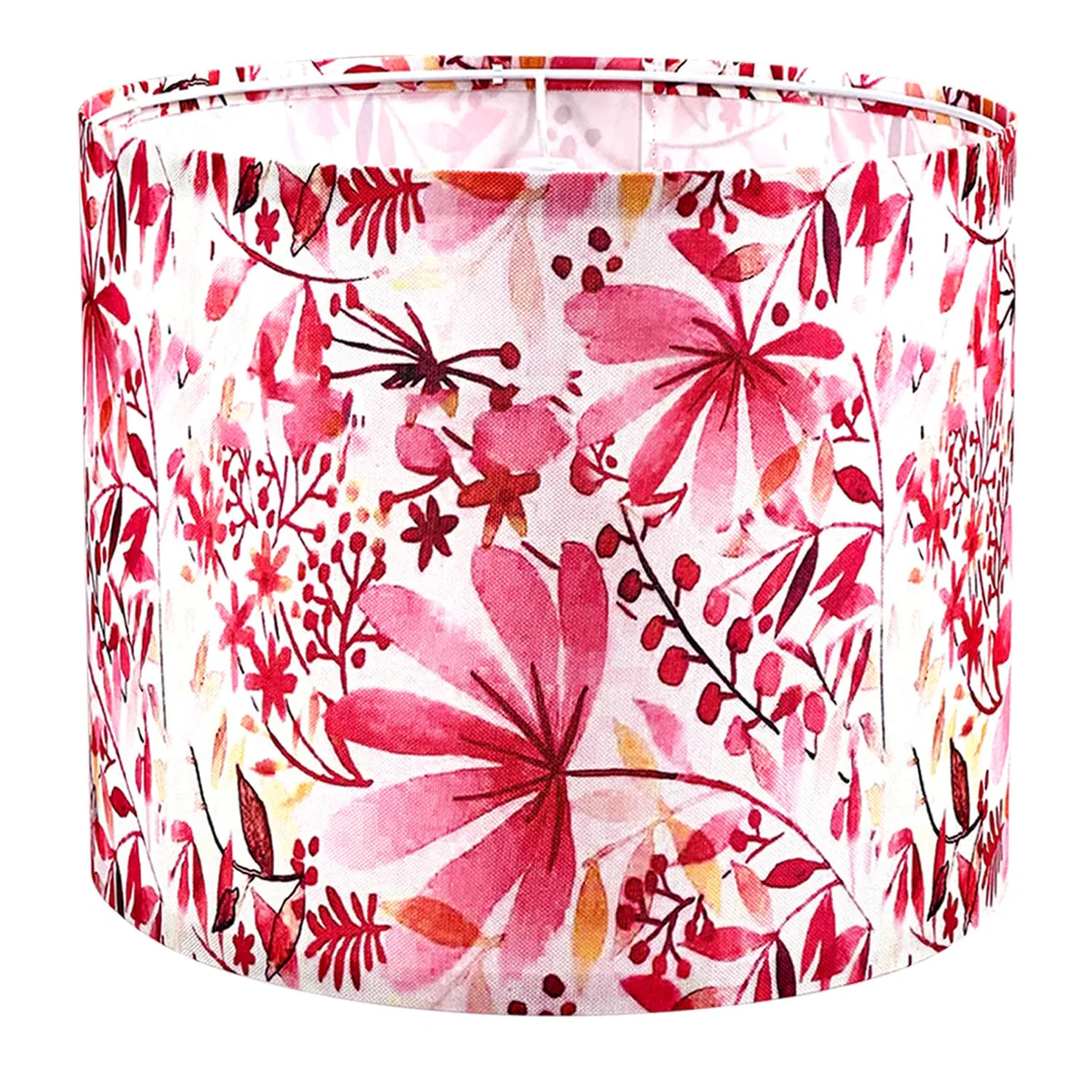 LUMIPAP Drum Lamp Shade Red Maple Leaf Pattern