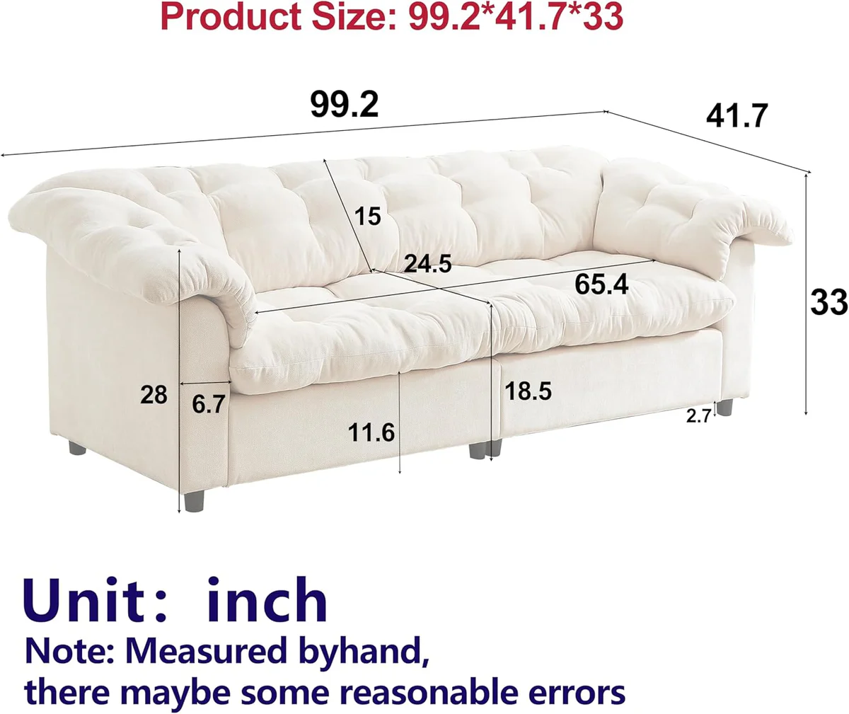 KEIKI Chenille Deep Seat Sofa