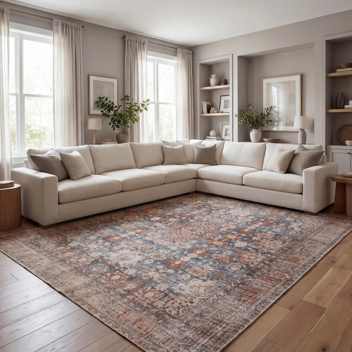Kuden Vintage Style Area Rug