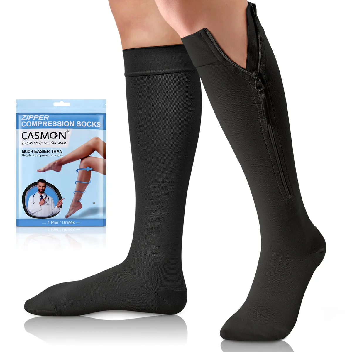 CASMON Zipper Compression Socks