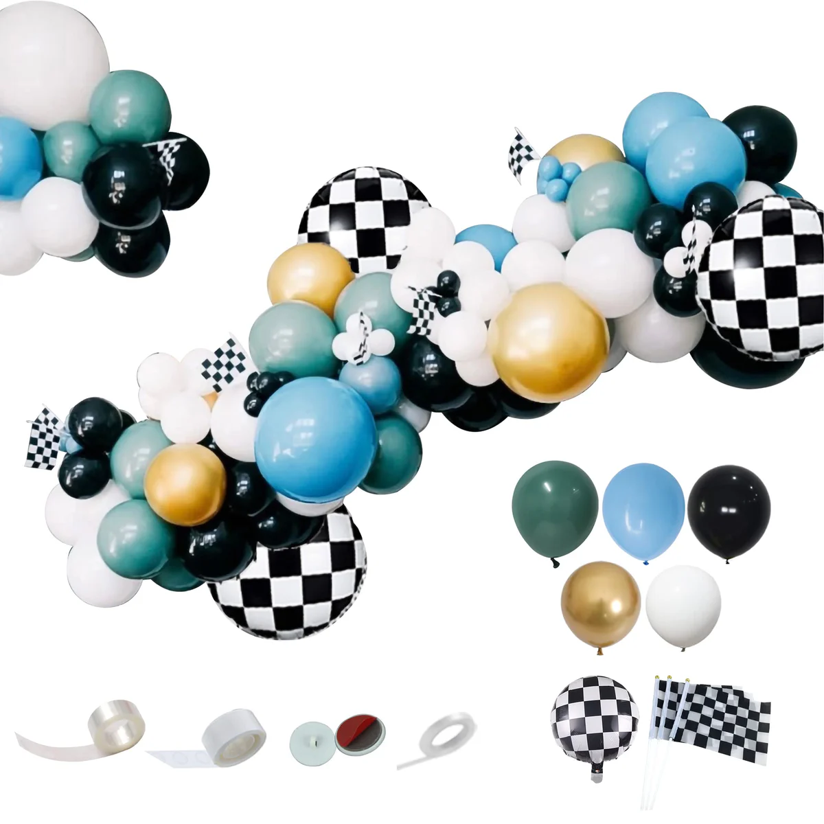 MYDECORBL Race Car Balloons Garland Kit