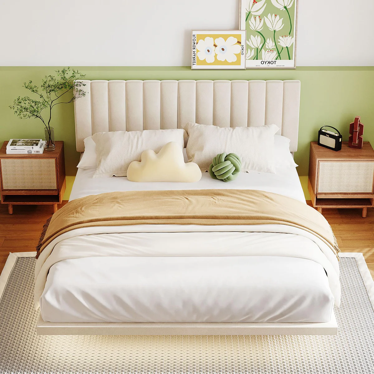 Elefesign Queen Platform Bed Frame