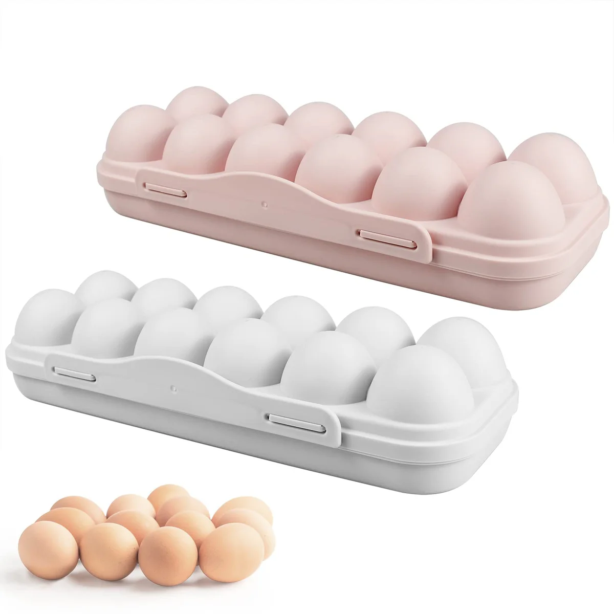 Stackable Egg Holder Tray with Lid