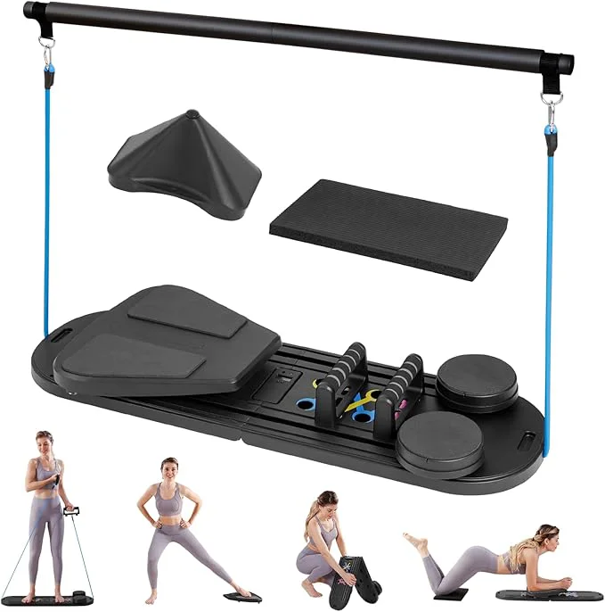 OutdoorMaster Pilates Reformer Set, Black