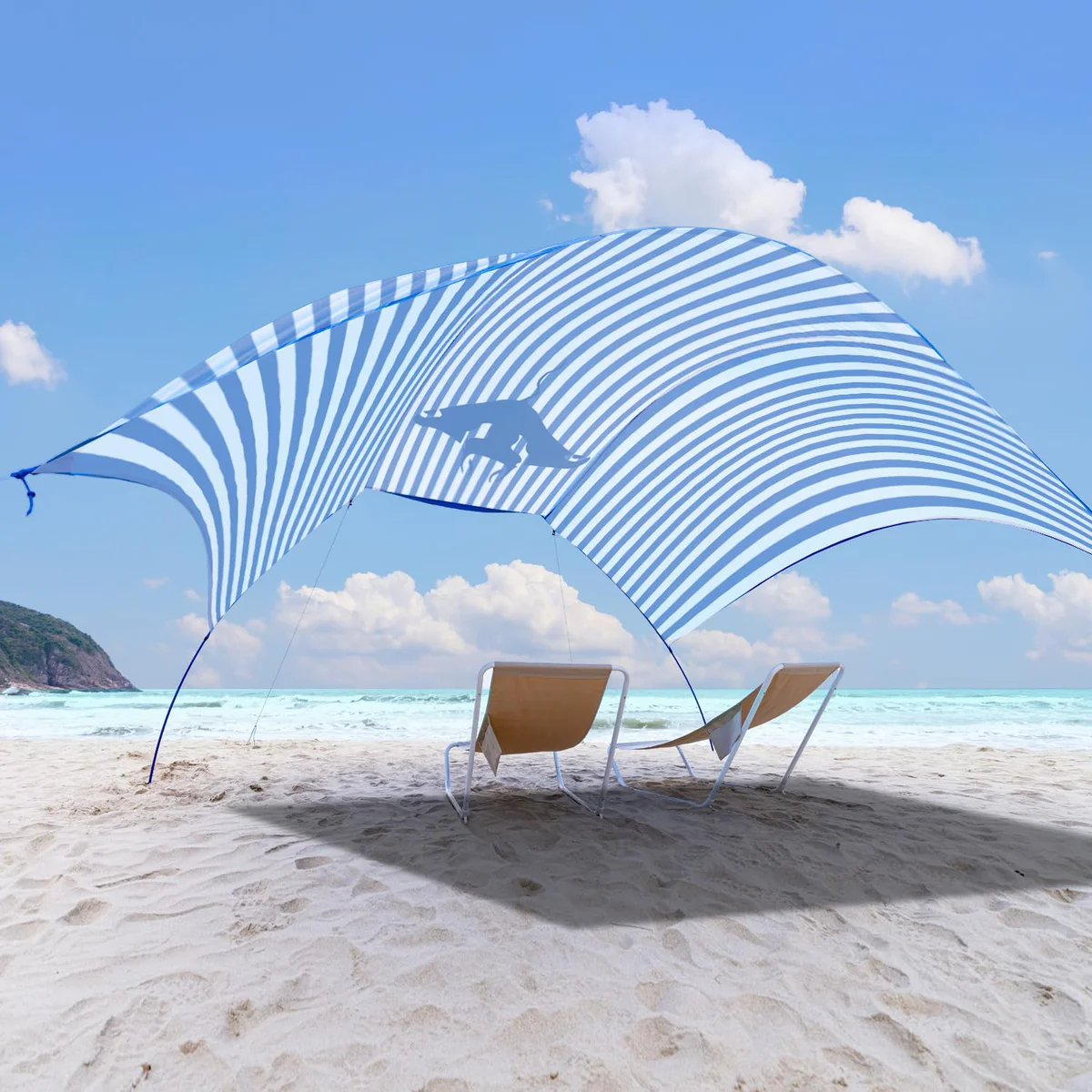 ALYCASO Blue and White Sun Shade Canopy