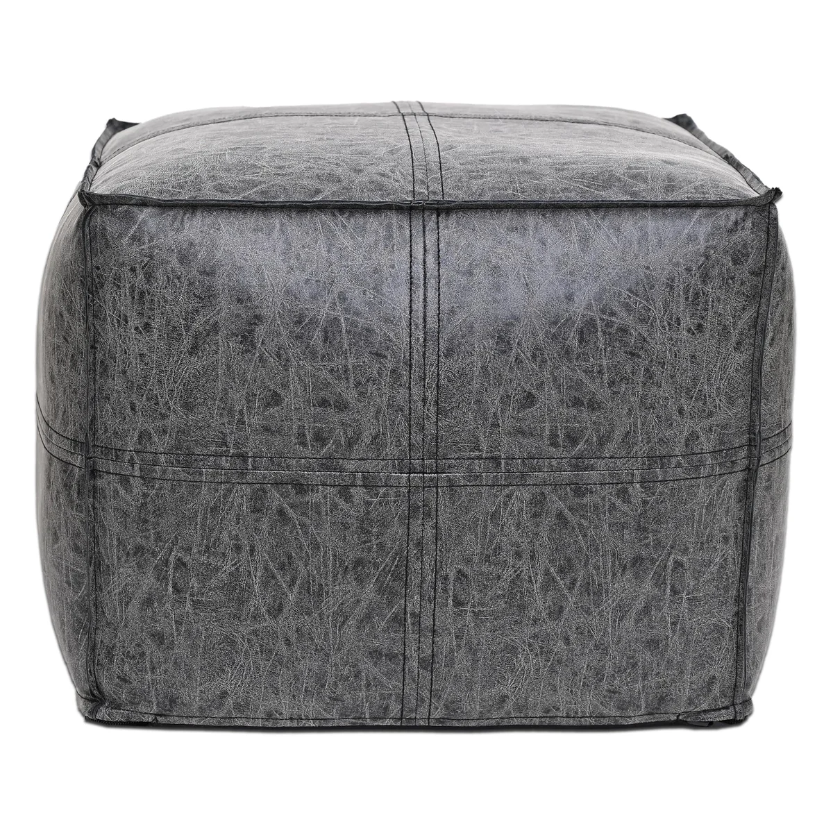 Harley Leather Pouf Ottoman