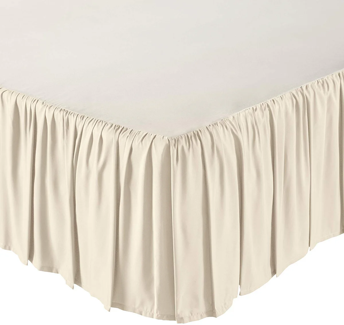 KP Linen Ruffled Bed Skirt with Split Corners (18 Inch Drop)