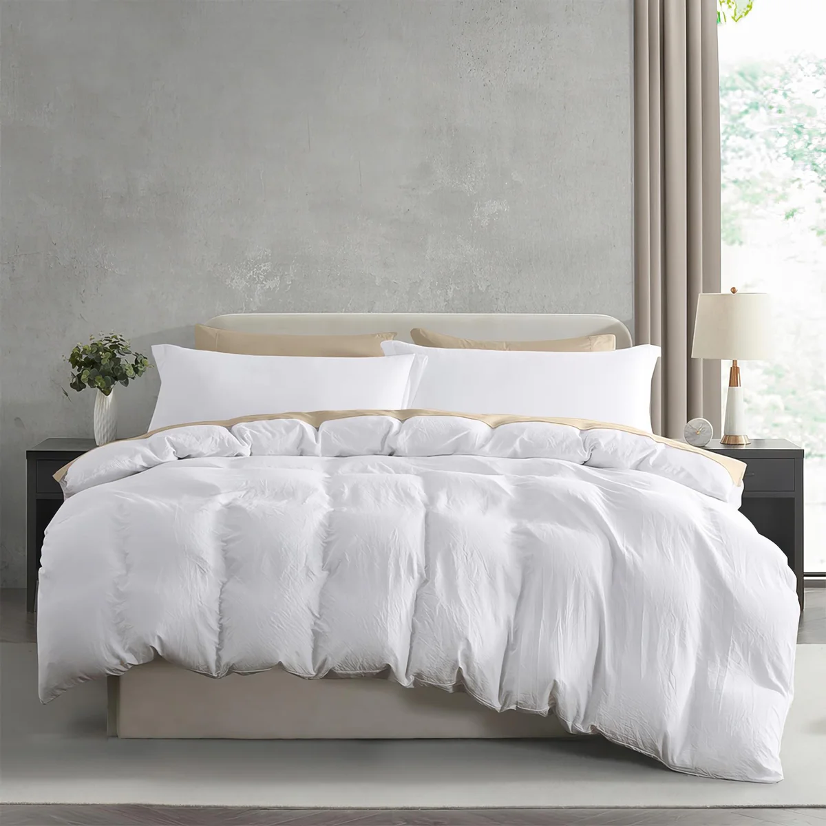 Nestl White California King Duvet Cover Sets