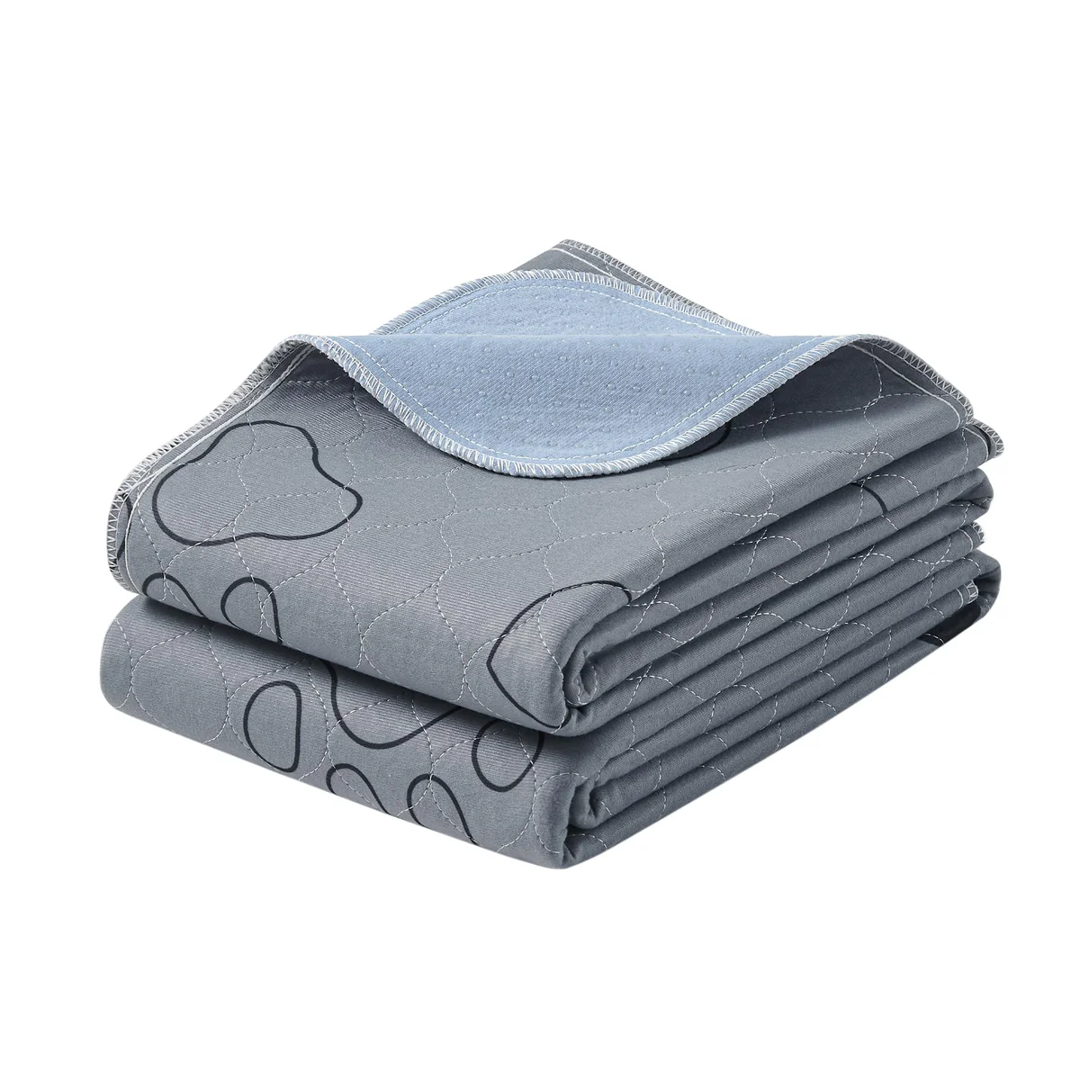 Feandrea Washable Pee Pads for Dogs, 2 Pack, Reusable Dog Pads, 48 x 36 Inches, L, Waterproof Pet Training Pads, Leakproof, Non-Slip, Super Absorbent, for Dogs, Cats, Rabbits, Gray UPTD036G01 L (48 x 