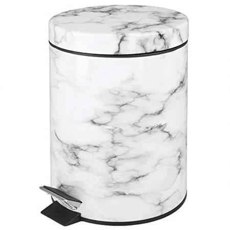 mDesign Pedal Waste Bin, Marble Design